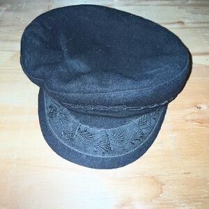 Black Embroidered Greek Fishermen Cap
